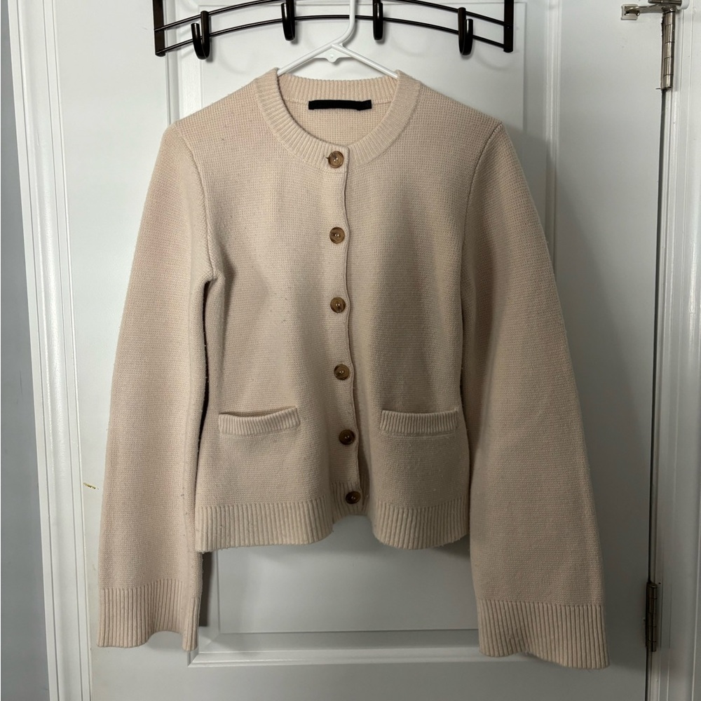 Jenni Kayne Cooper Cardigan in Warm Ivory, Size Small